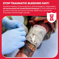 Ever Ready First Aid Israeli bandage 6-inch rolled for fast application.