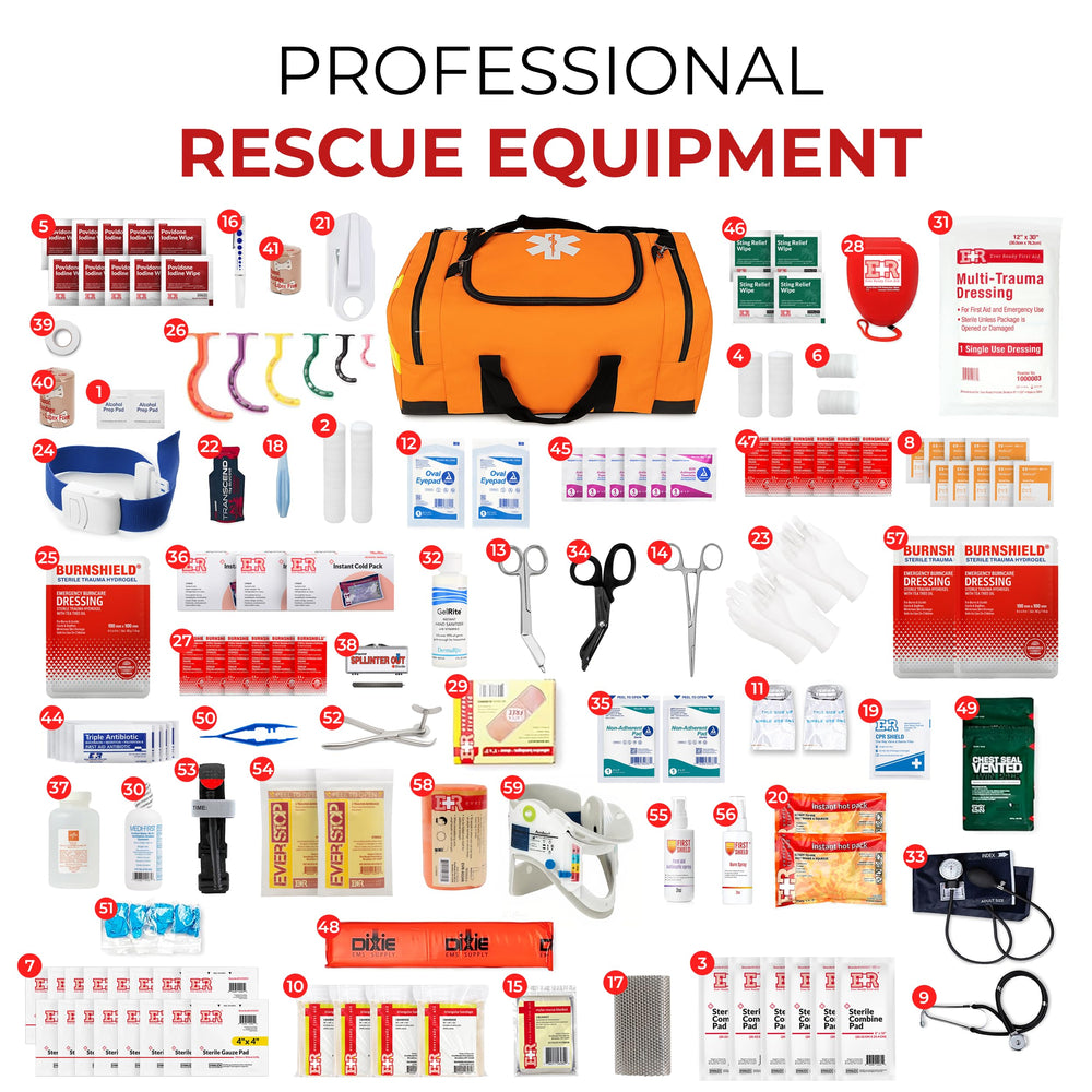 Ever Ready First Aid Large EMT Trauma Bag side pocket view for quick access storage.