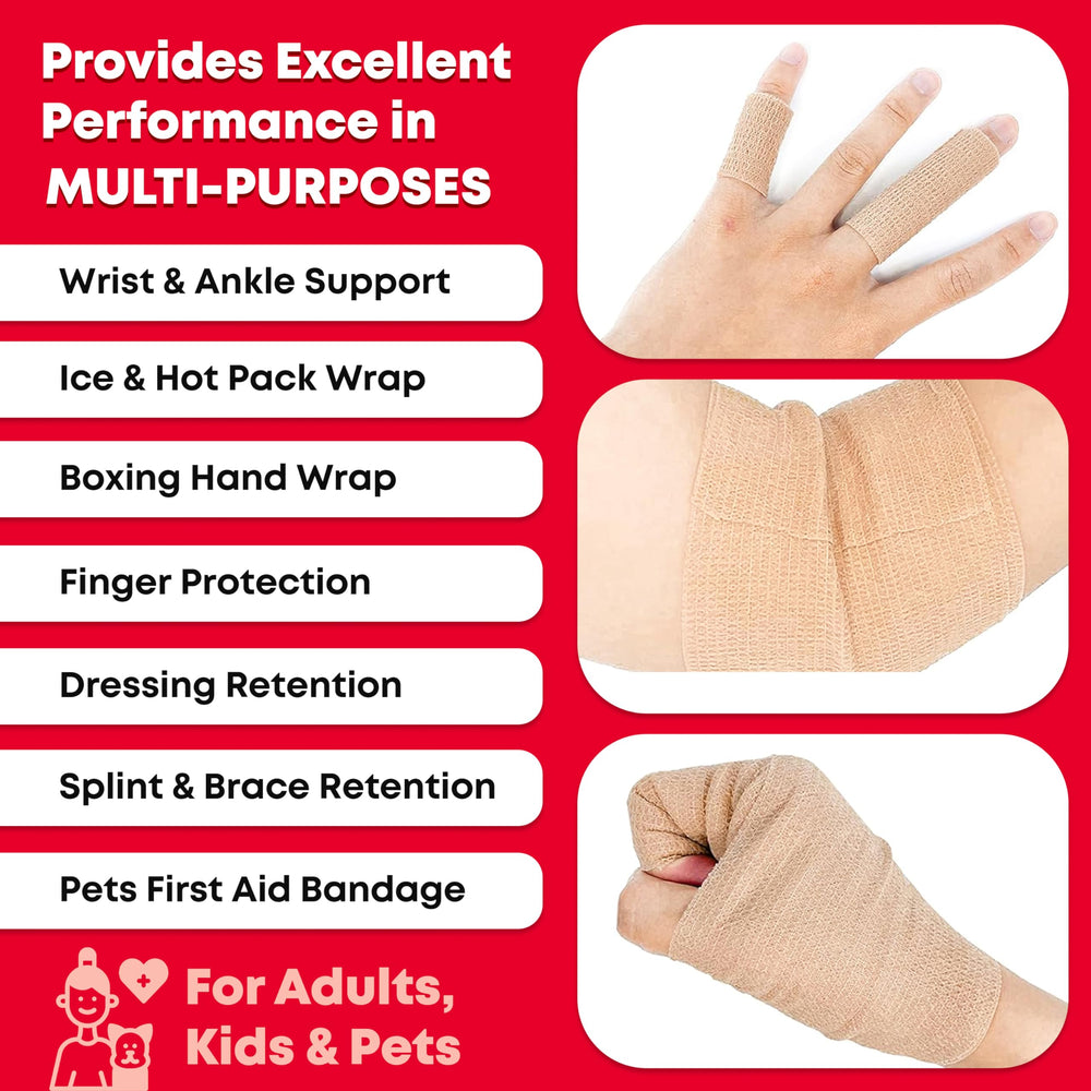 Ever Ready First Aid self-adherent wrap on fingers for gentle adhesion