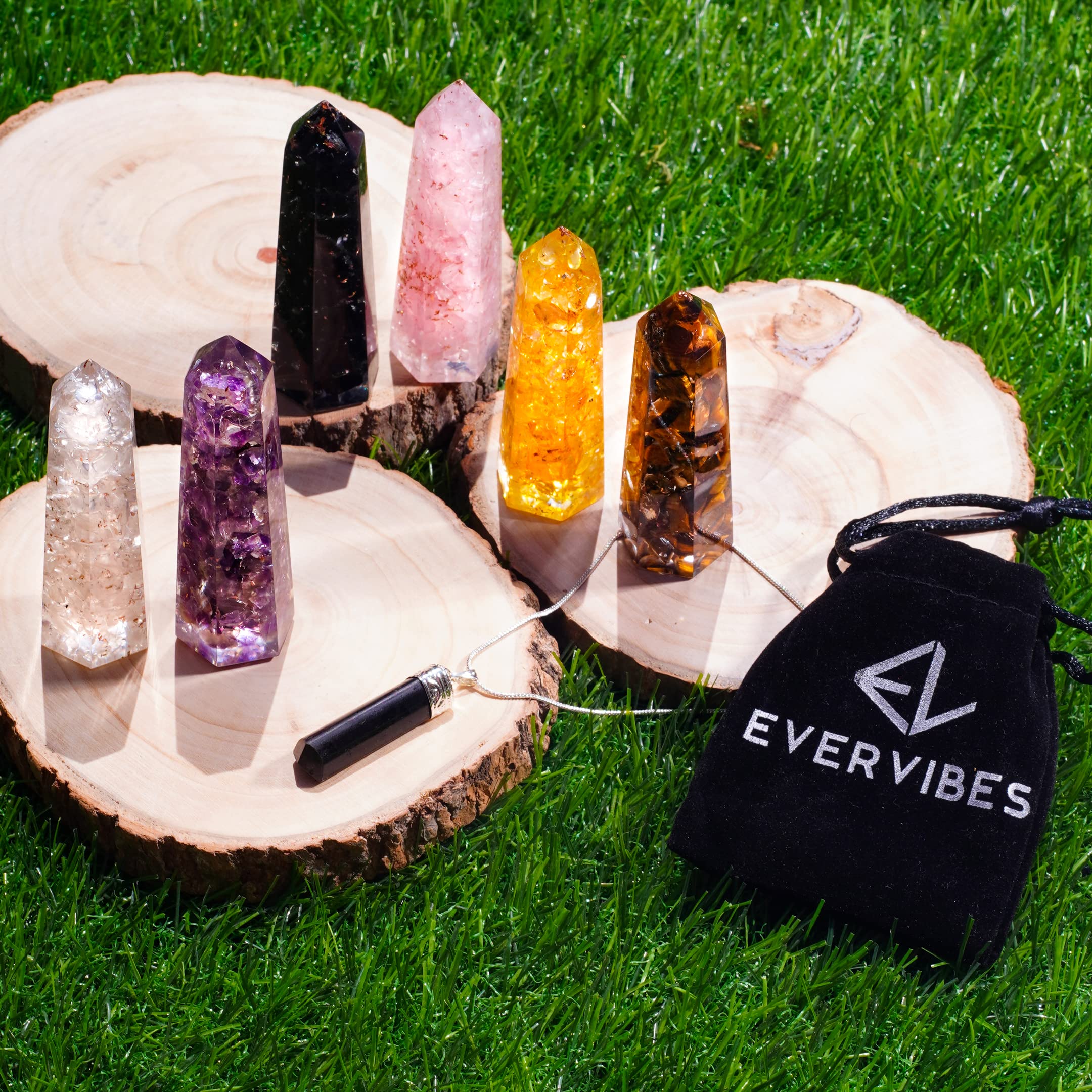 Ever Vibes Healing Crystal Wand Black Tourmaline helps deflect negativity and protect energy.