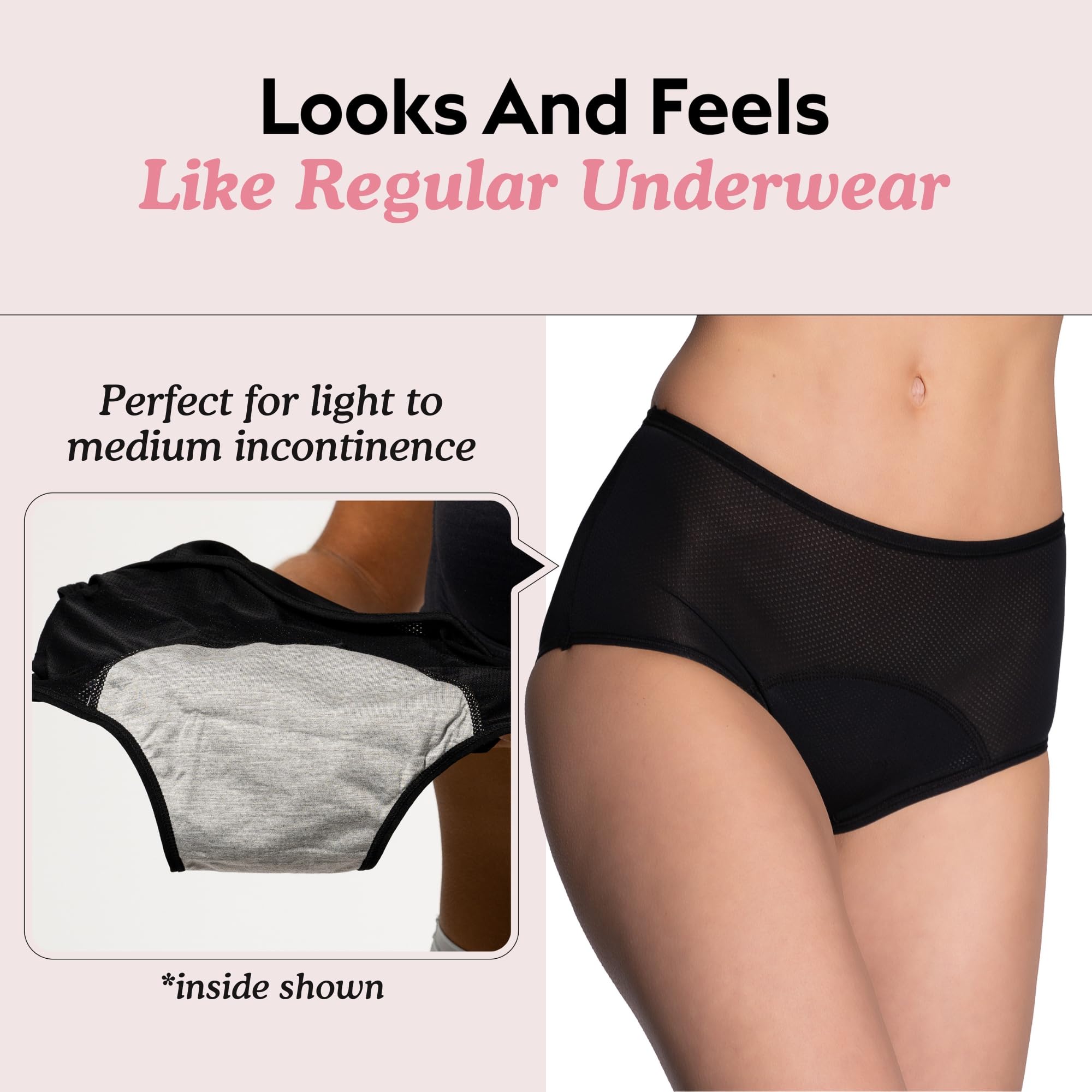 Everdries 100-percent-leakproof underwear guards against light to medium leaks.