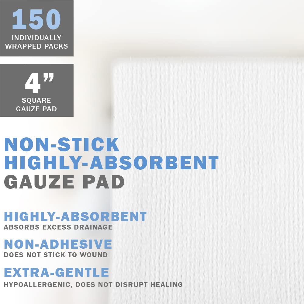 EVERLIT 12-ply gauze pad shows true 0.5 cm thickness for efficient fluid management.