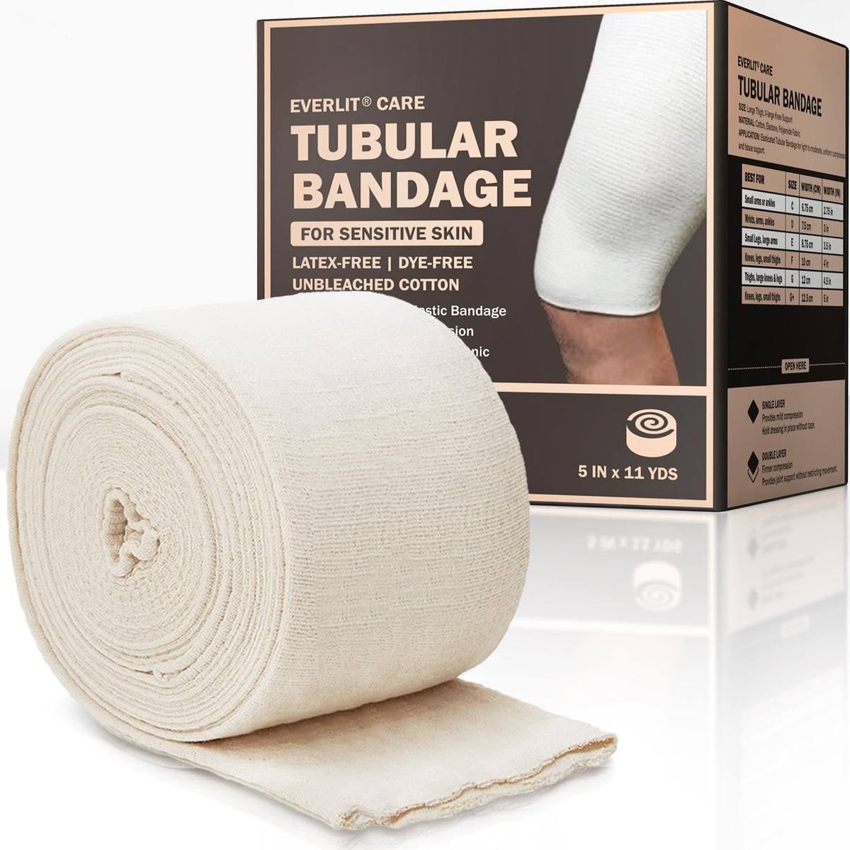 Everlit 560D cotton blend bandage roll, breathable and comfortable for daily compression