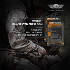 Everlit 6-inch chest seal coverage for effective wound sealing in emergencies.