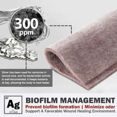 EVERLIT AG Silver Calcium Alginate Dressing absorbent pad demonstrates sterile, non-stick performance.