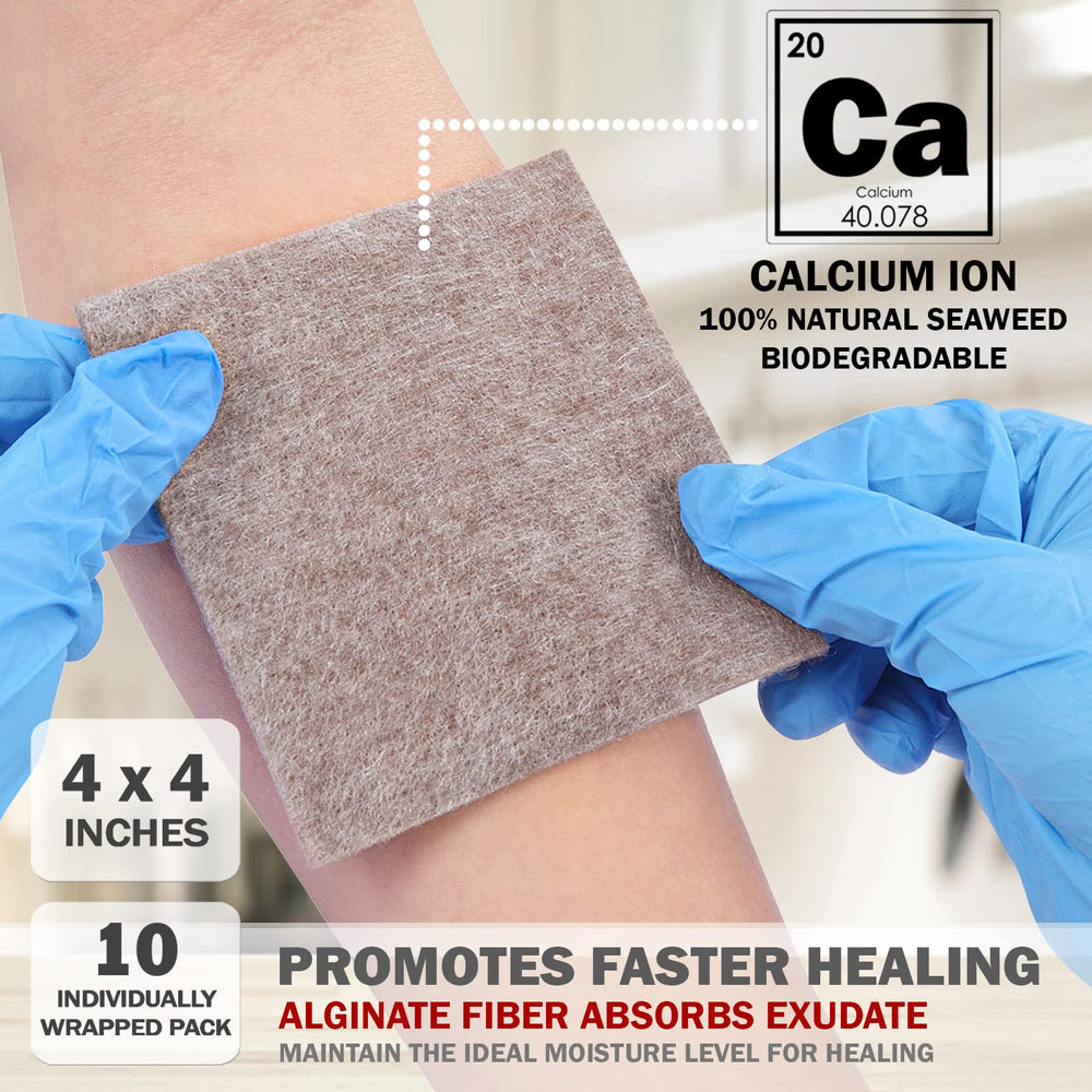 EVERLIT AG Silver Calcium Alginate Dressing conforms to body contours for comfortable wear.
