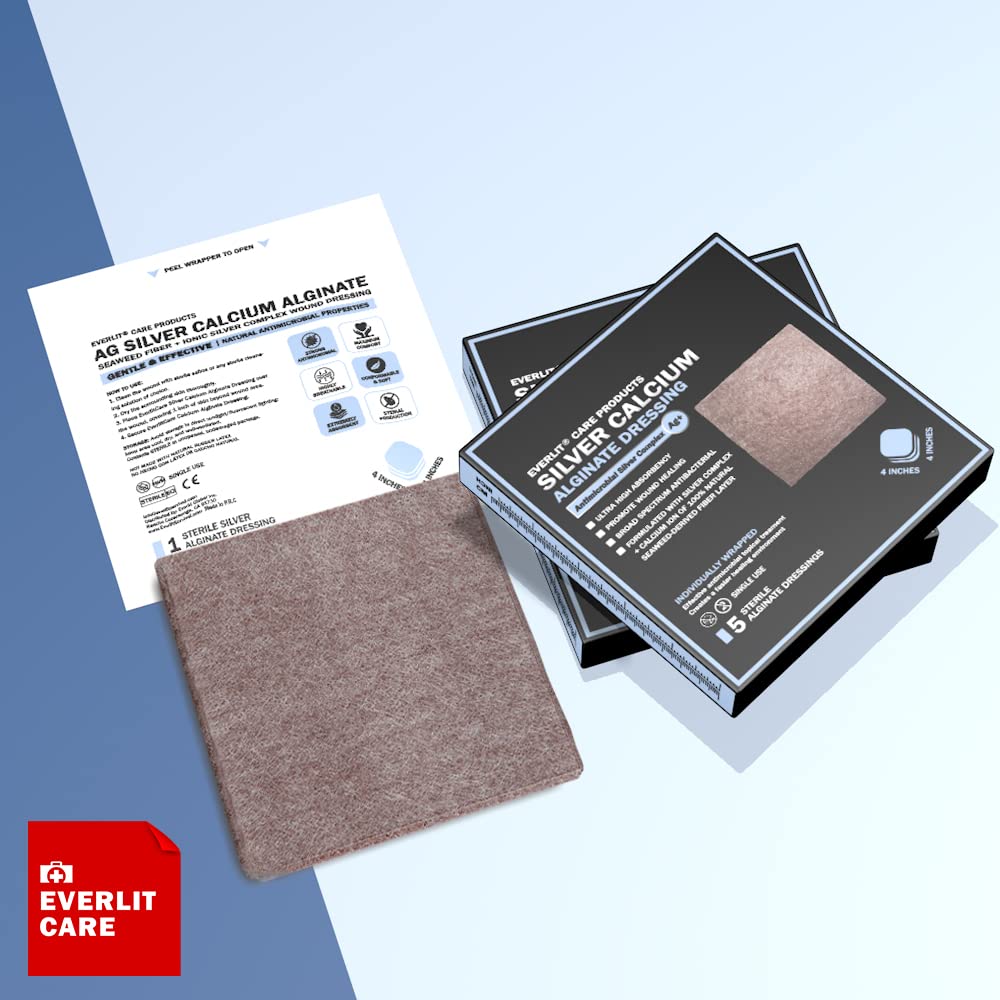 EVERLIT AG Silver Calcium Alginate Dressing supports exudate management with gentle protection.