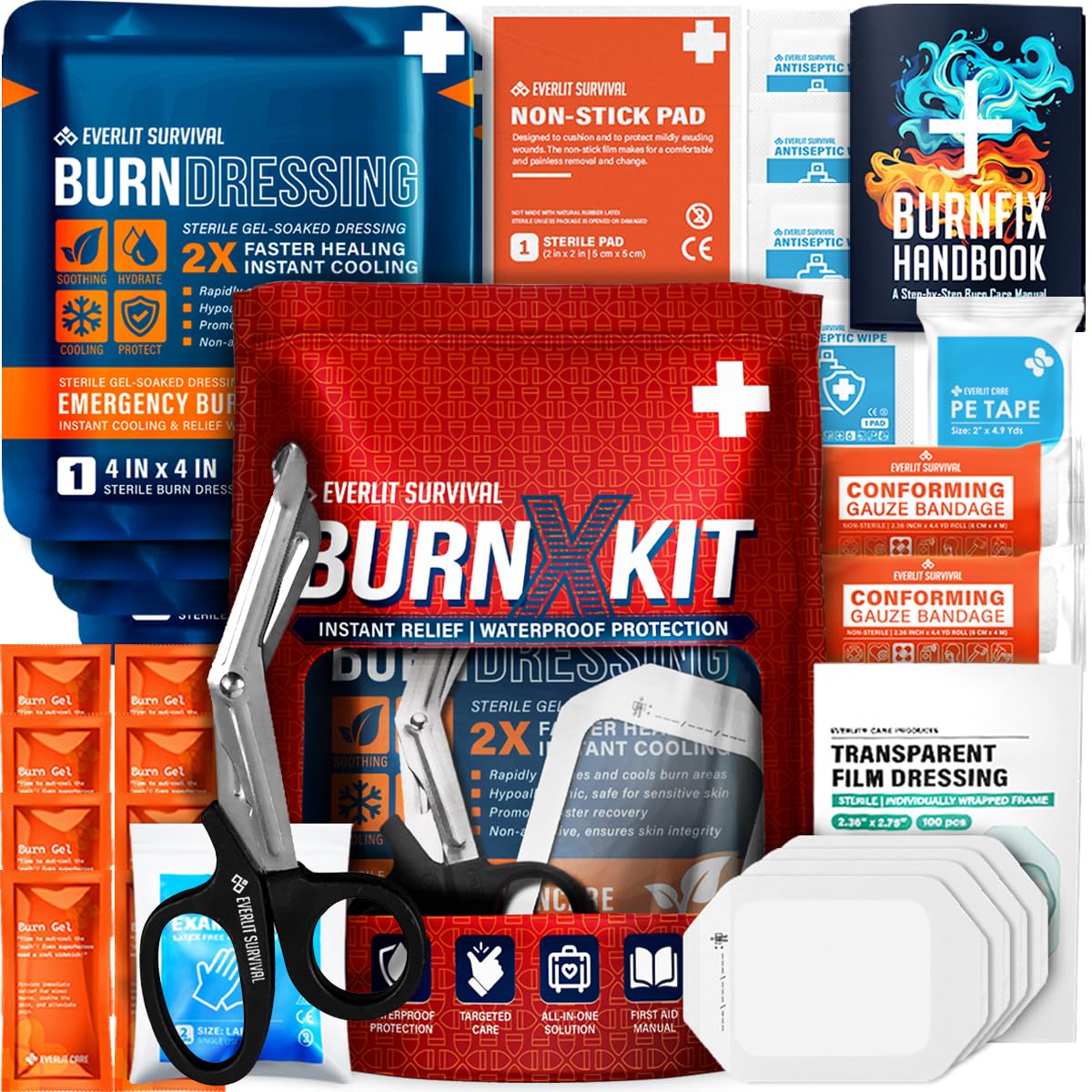 EVERLIT Burn Kit compact case for portable first aid readiness