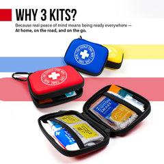 Close-up of the MiniAid compact case showing its slim, travel-friendly design.