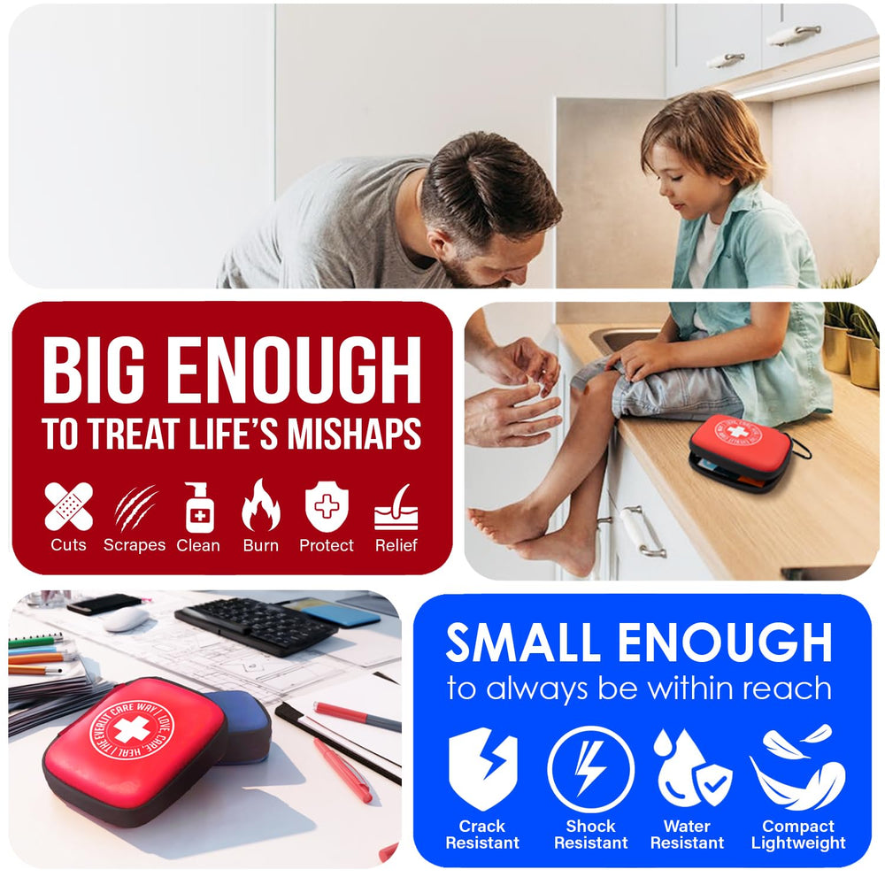 Kid-friendly first aid gear in MiniAid, ideal for school and family activities.
