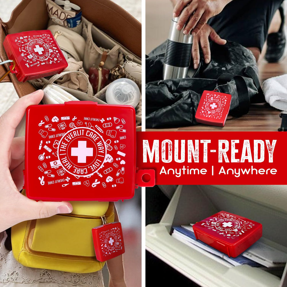 Durable, water-resistant shell protects first aid supplies during outdoor trips.