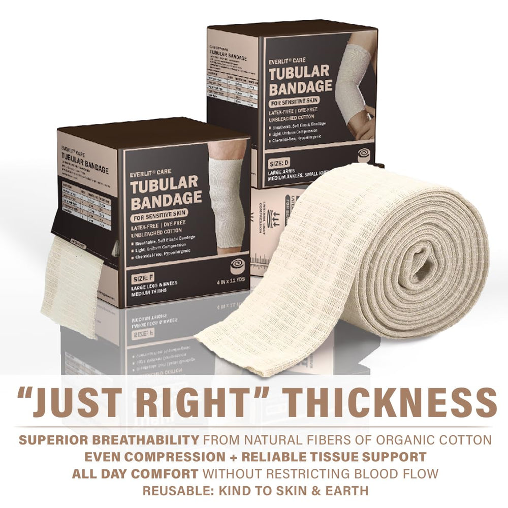 Close-up of Everlit elasticated tubular bandage weave showing even compression