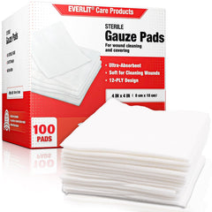 EVERLIT extra-thick 4x4 sterile gauze pad, high absorbency for wound care.