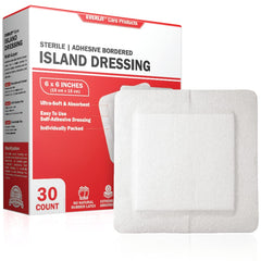 EVERLIT Island Dressing bordered gauze with four-sided border for secure wound coverage