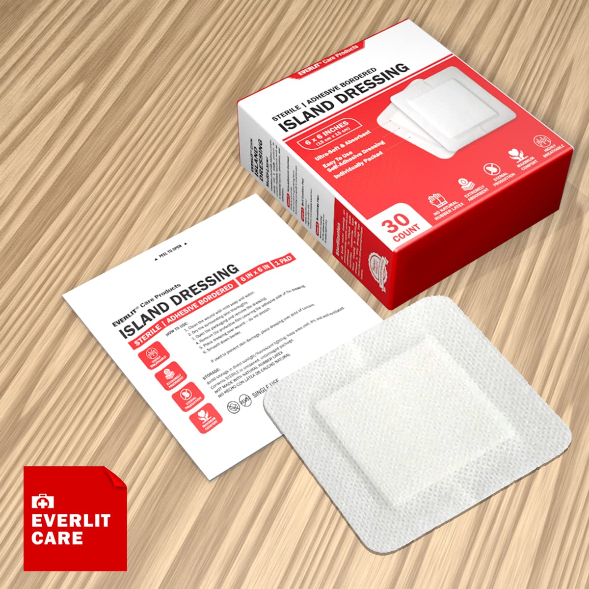 EVERLIT Island Dressing soft backing minimizes disruption during dressing changes