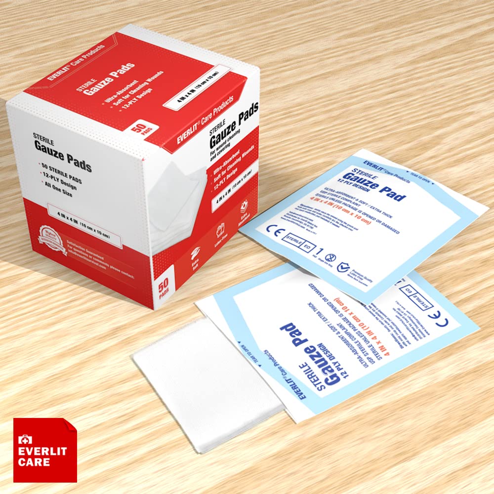 EVERLIT value pack supplies home first aid kits with 150 sterile gauze pads.