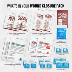 EVERLIT sterile dressings accompany the zip-stitch system for clean, reliable wound coverage.