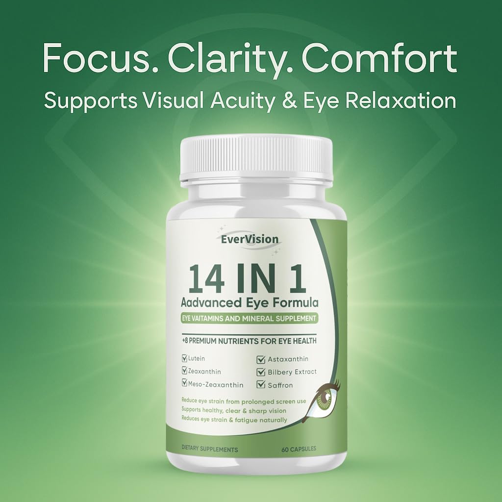 EVERVISION 14-in-1 capsules detailed view highlights key nutrients.