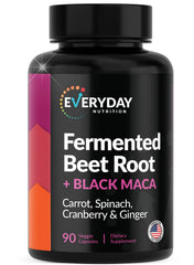 EVERYDAY NUTRITION Organic Fermented Beet Root bottle supports daily energy and vitality.