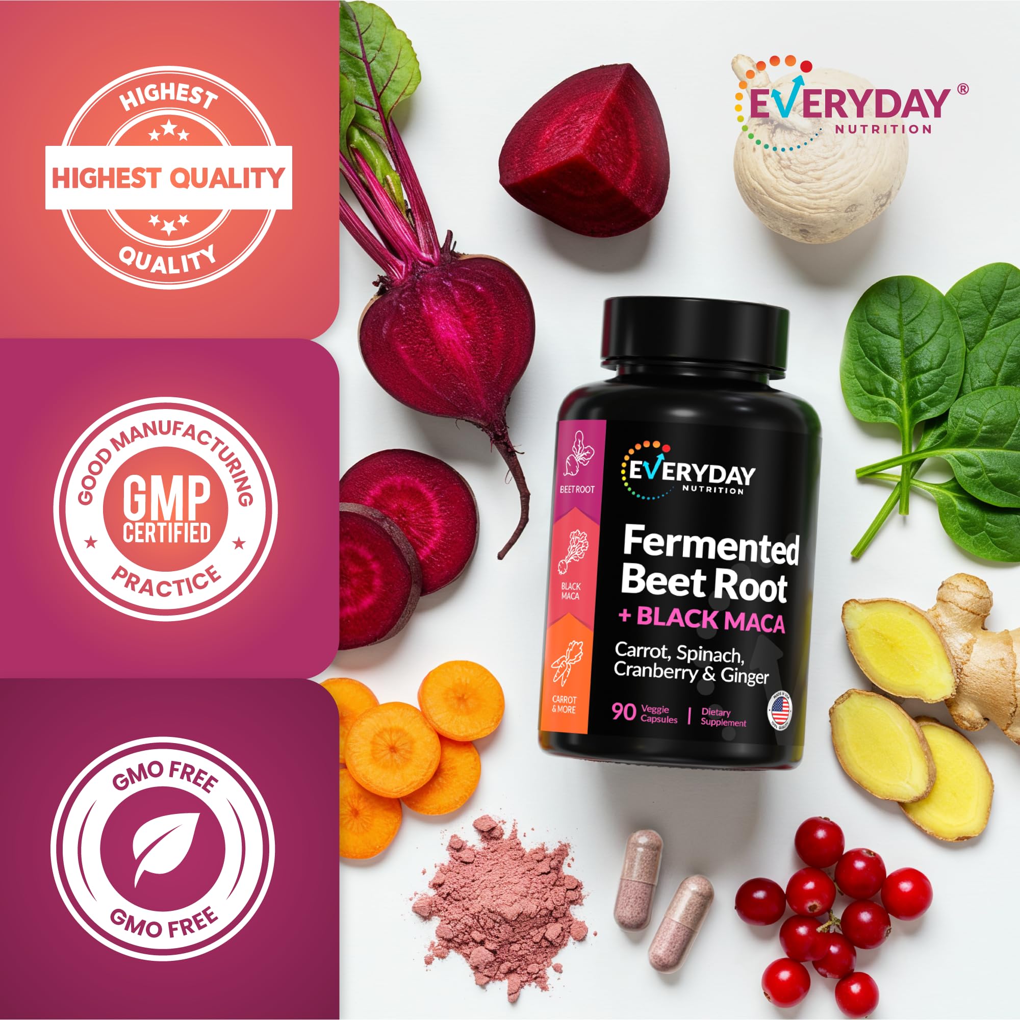 EVERYDAY NUTRITION Organic ingredients highlight clean, non-GMO sourcing.