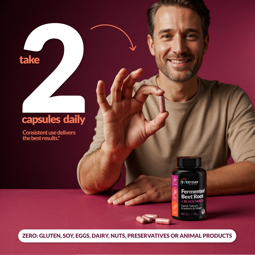 EVERYDAY NUTRITION Third-party testing seal ensures quality and purity.