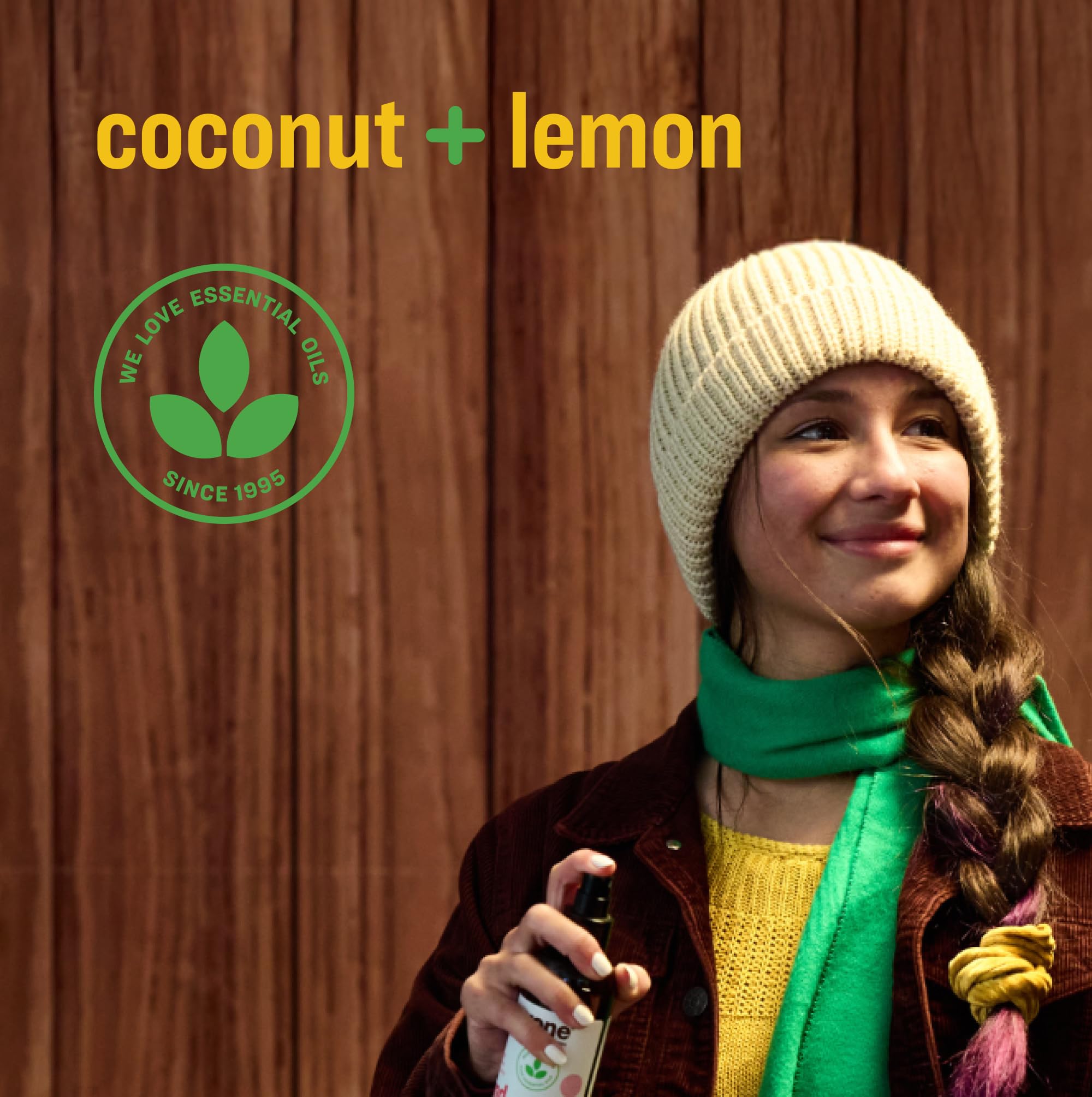 Everyone coconut lemon scent bottle delivers tropical fresh aroma while sanitizing.