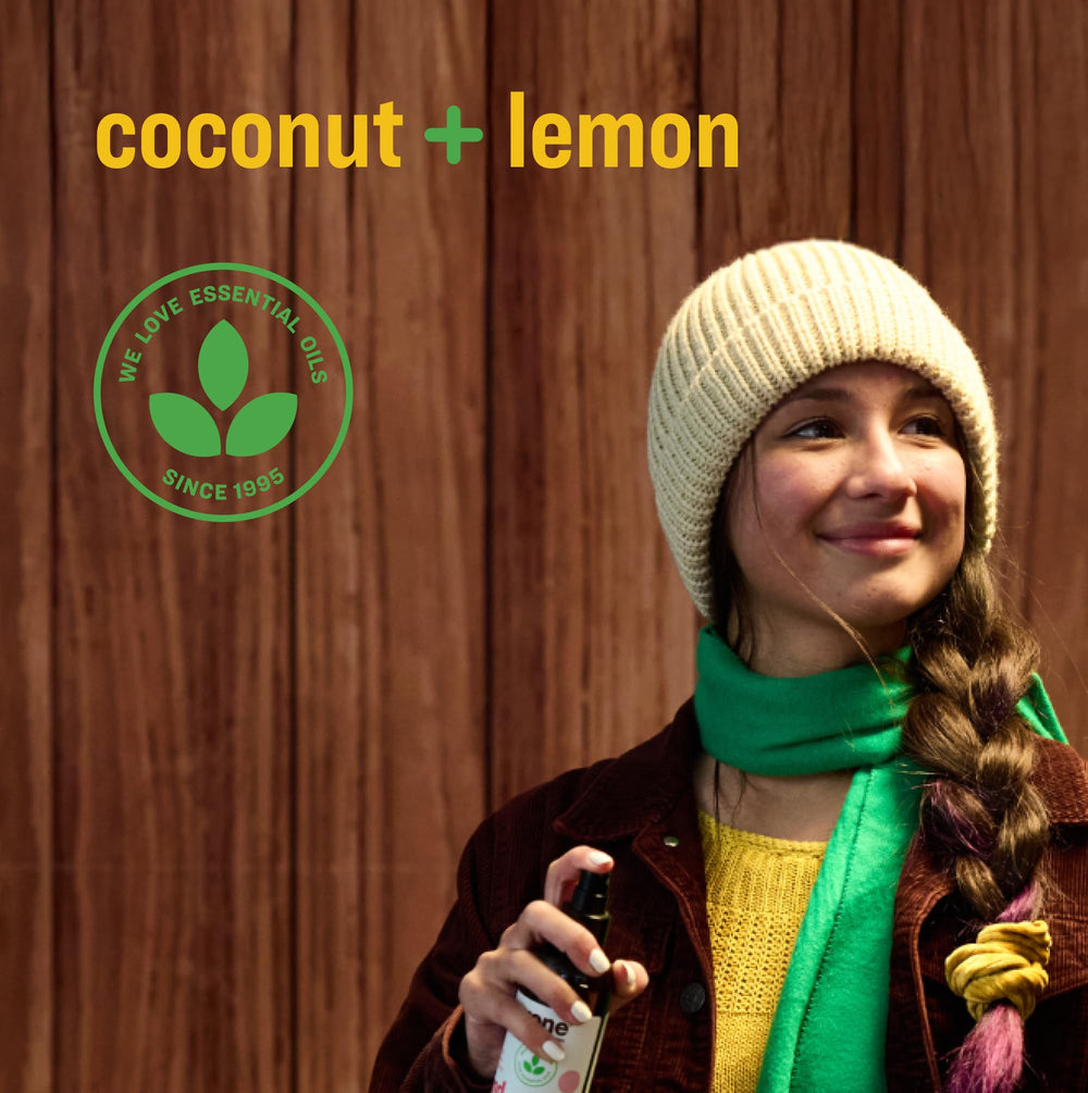 Everyone coconut lemon scent bottle delivers tropical fresh aroma while sanitizing.