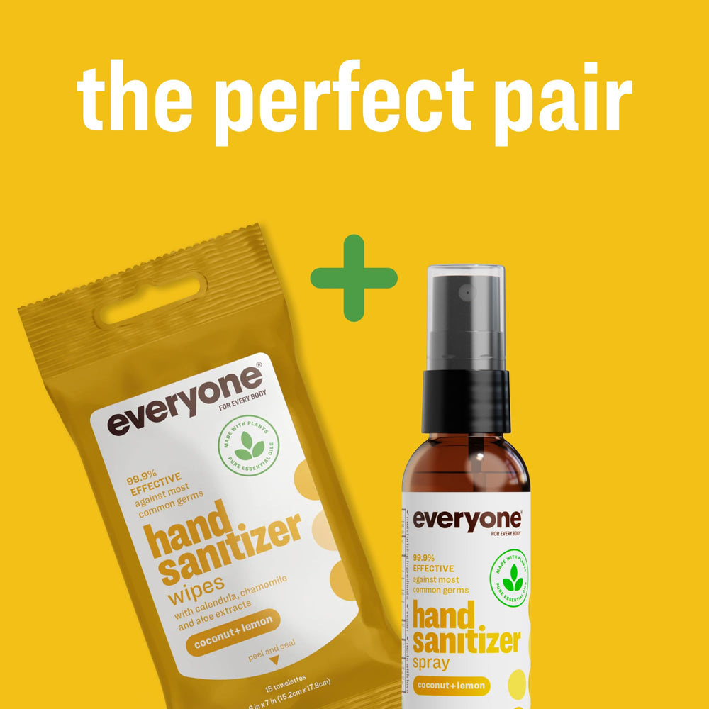 Everyone hand sanitizer spray in compact bottle fits pockets and purses.