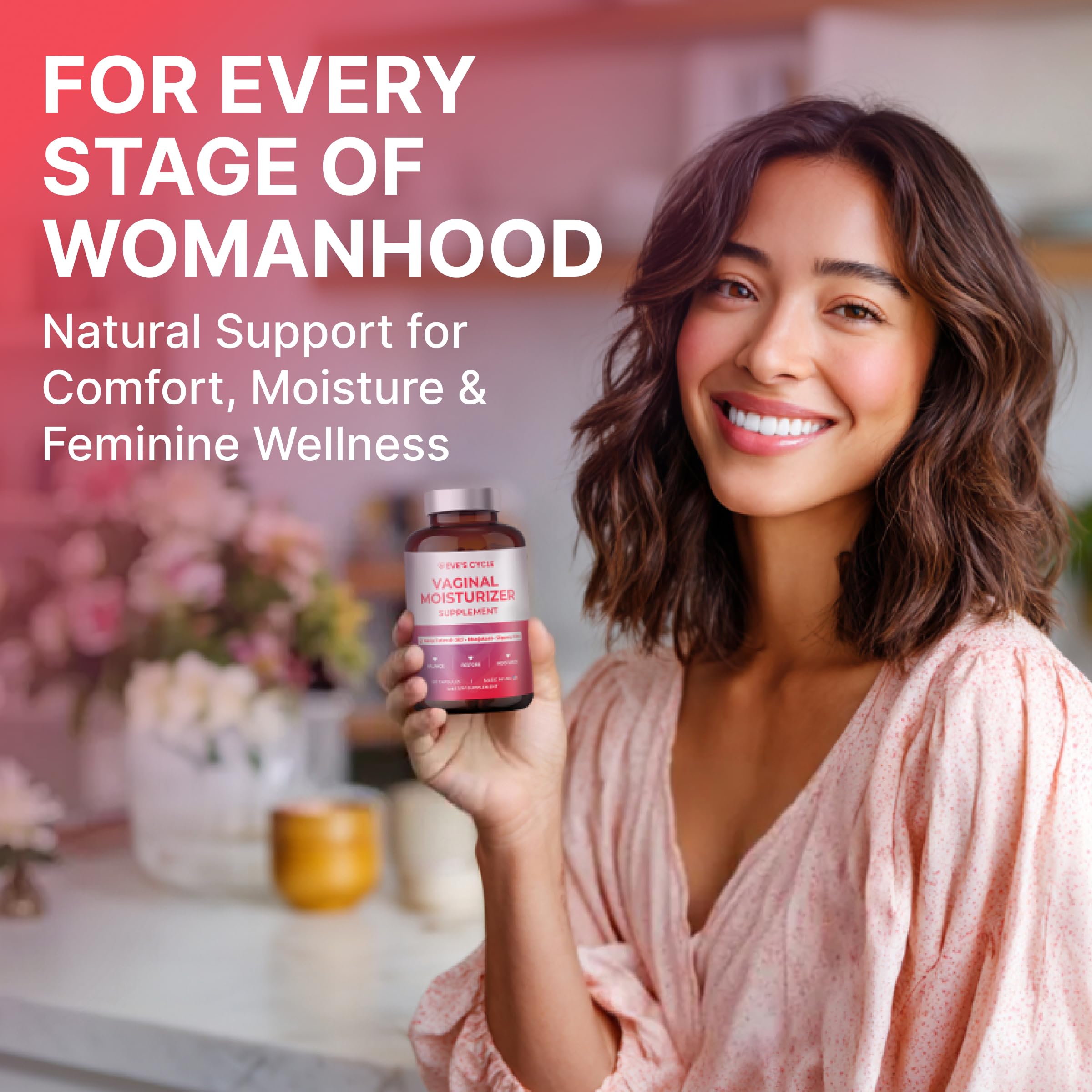 Lifestyle shot suggesting comfortable intimate wellness with Eve's Cycle.