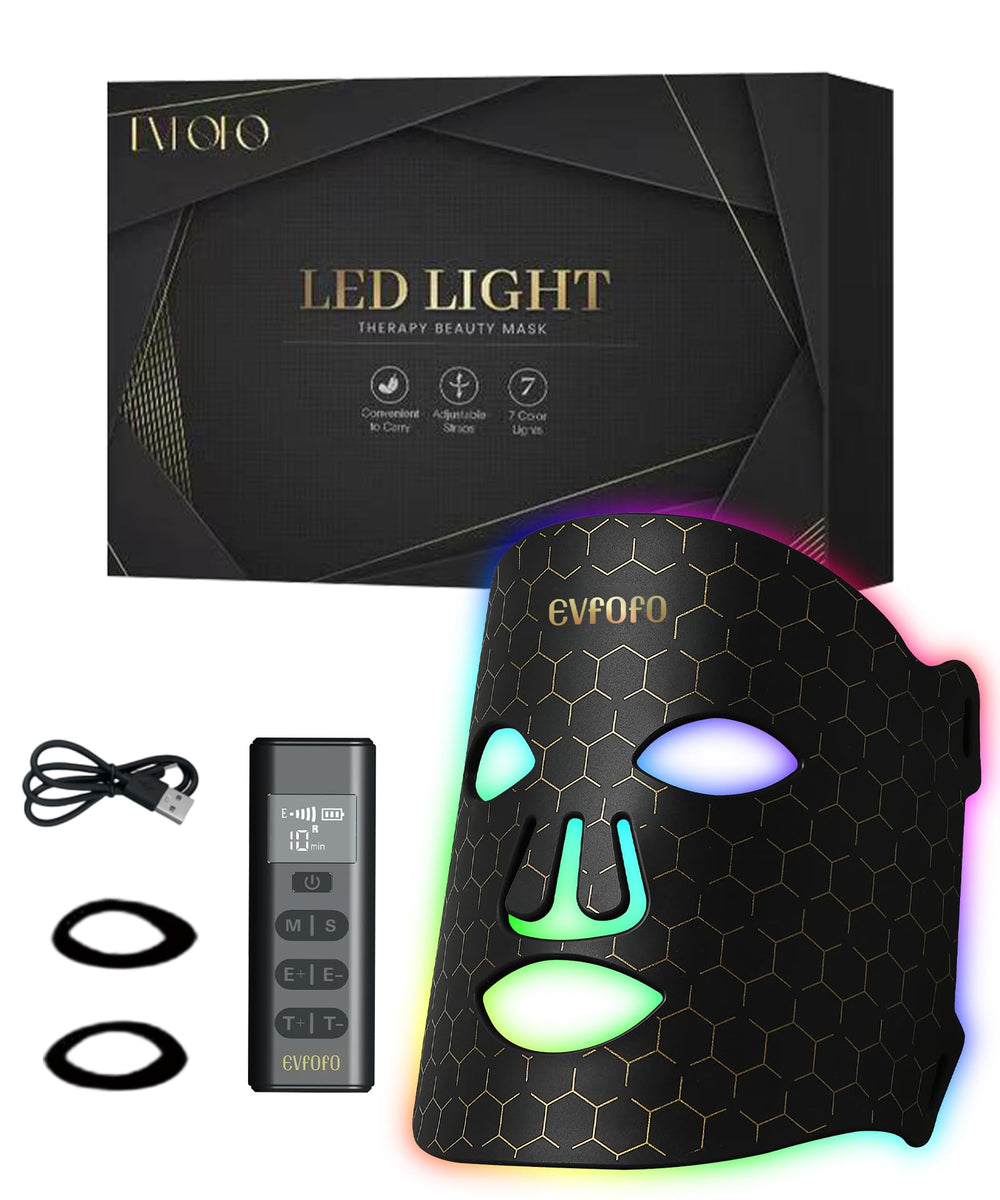 EVFOFO LED Face Mask front view for at-home facial light therapy sessions.