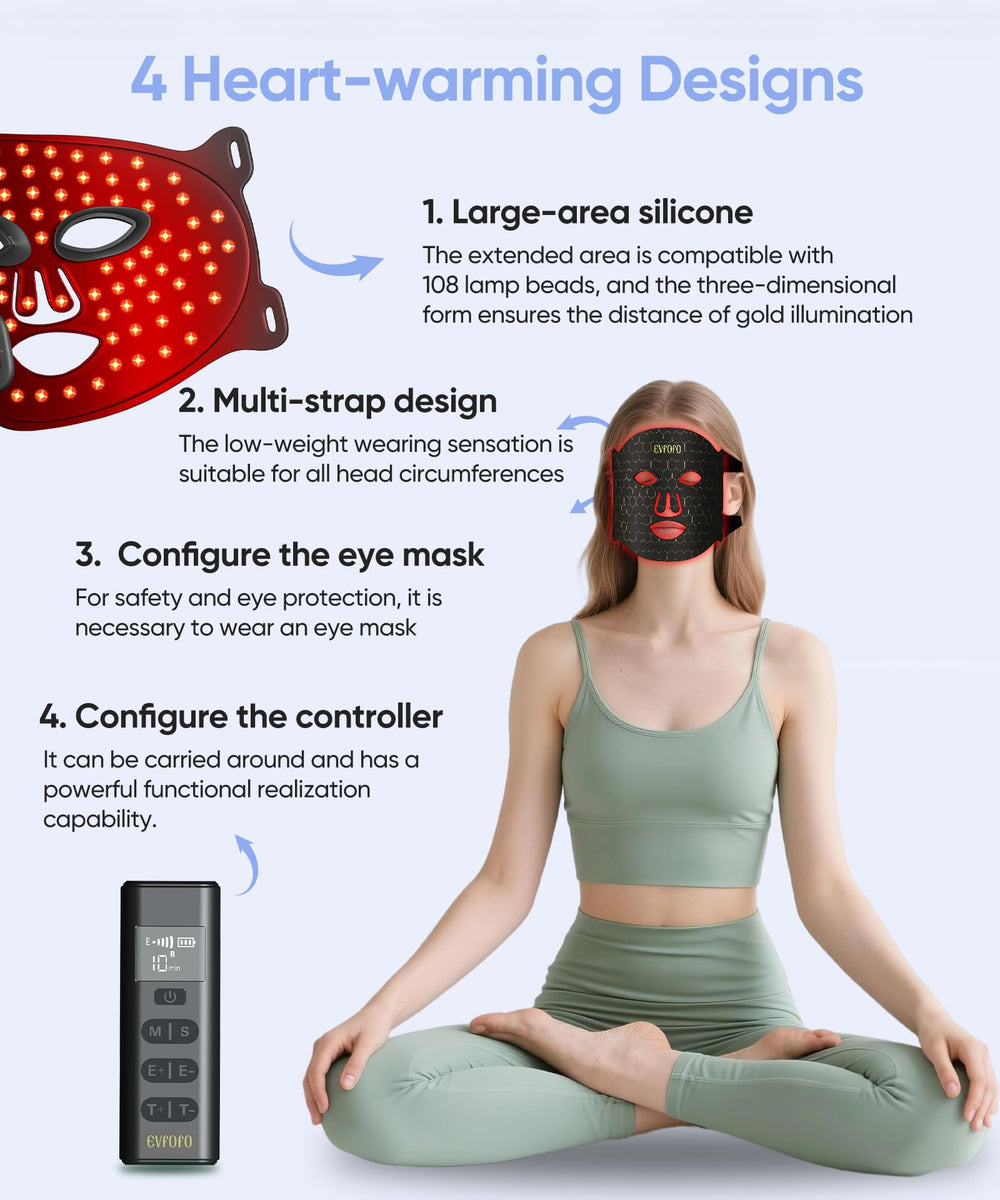 EVFOFO LED Face Mask portable design lets you use it anywhere.