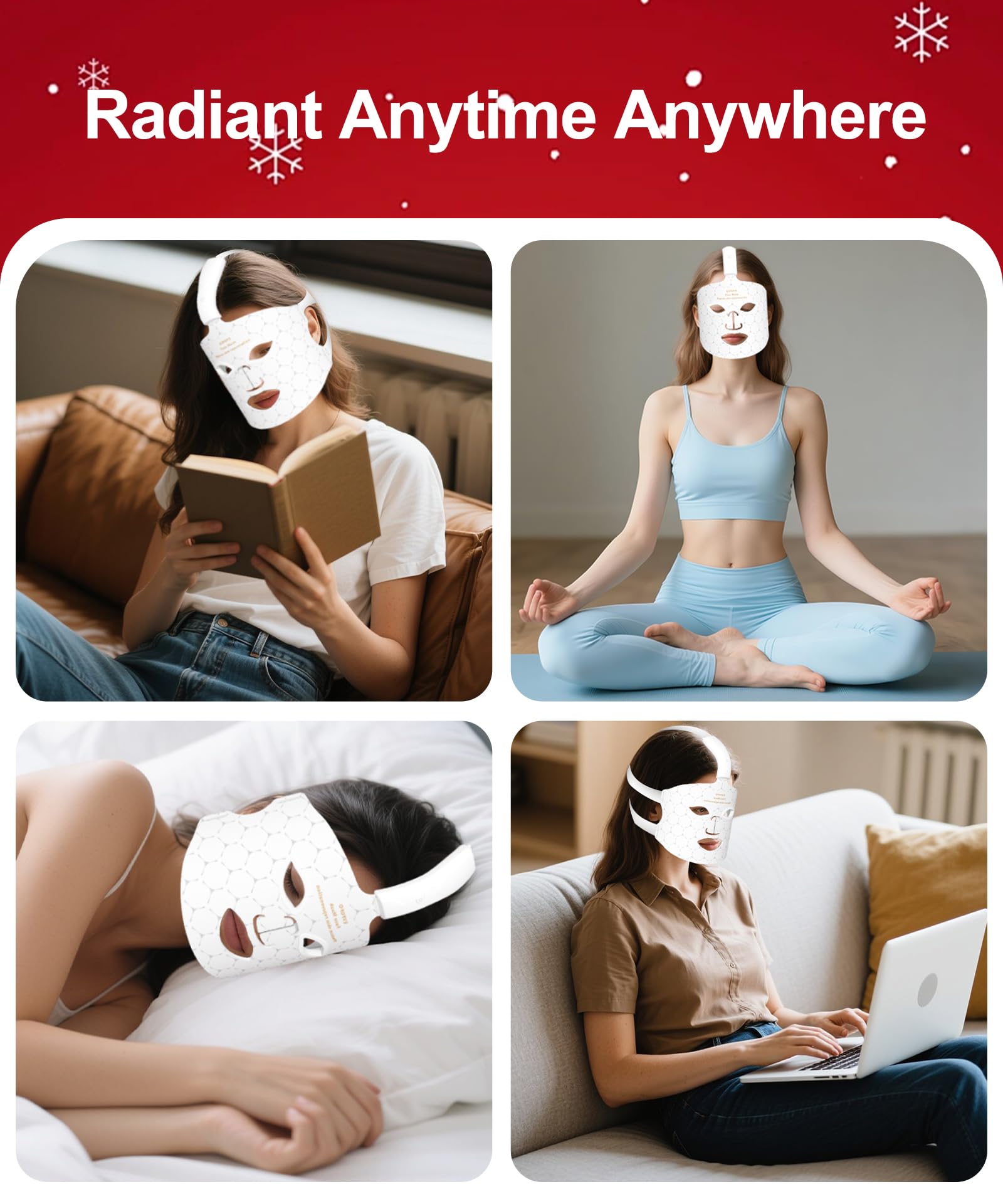 EVFOFO red light facial mask USB-C charging for on-the-go power