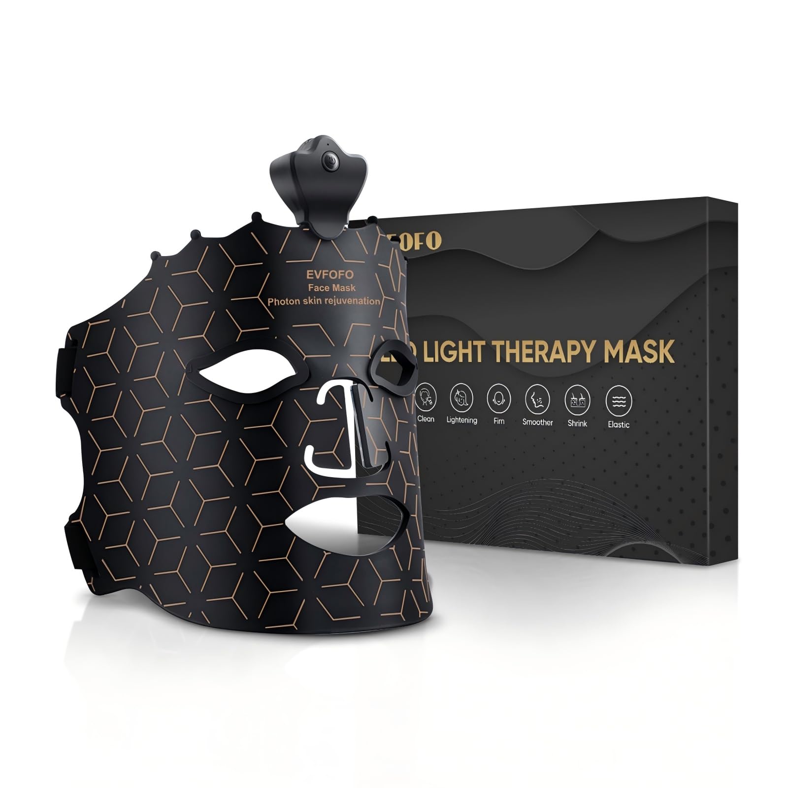 EVFOFO red light mask for the face provides soothing at-home color therapy.