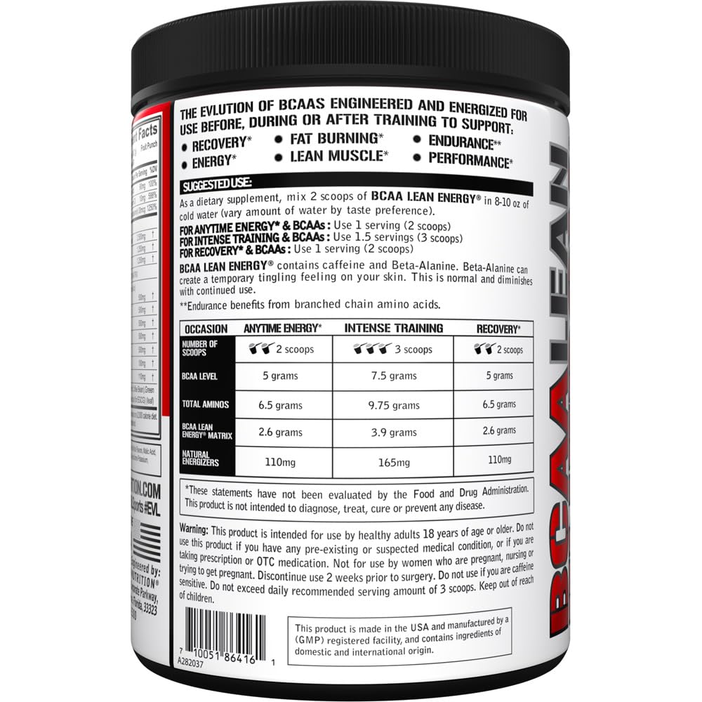 Mixed glass of EVL BCAA Lean Energy Powder Fruit Punch illustrating hydration and flavor