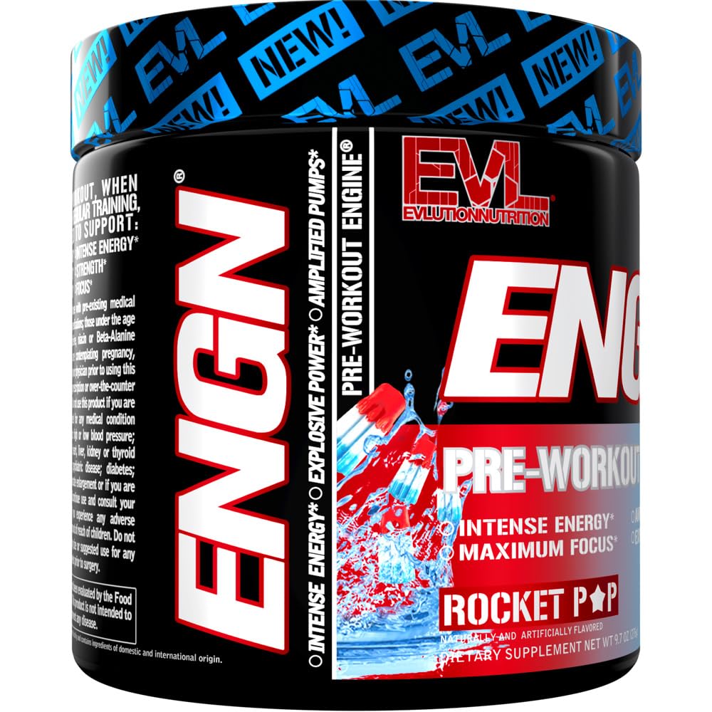 EVL ENGN ingredients banner emphasizes clean, lab-tested quality.
