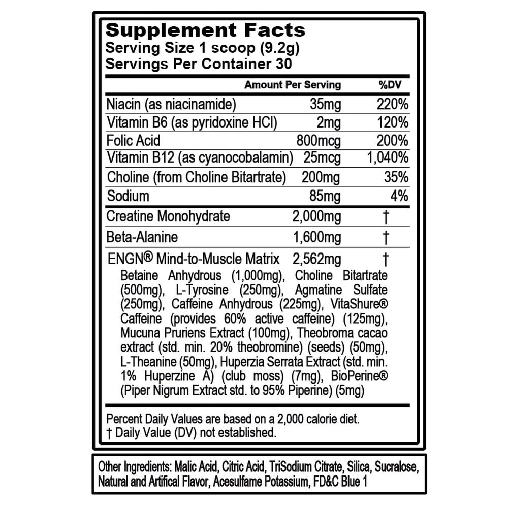 EVL ENGN measuring scoop demonstrates precise dosing for consistent training.