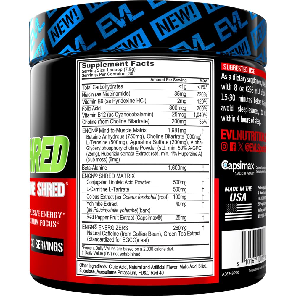 EVL ENGN Shred cherry limeade in glass shows vibrant flavor for alert, sustained performance.