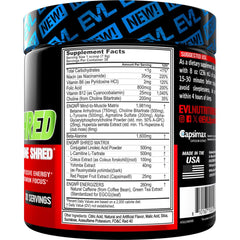 EVL ENGN Shred cherry limeade in glass shows vibrant flavor for alert, sustained performance.
