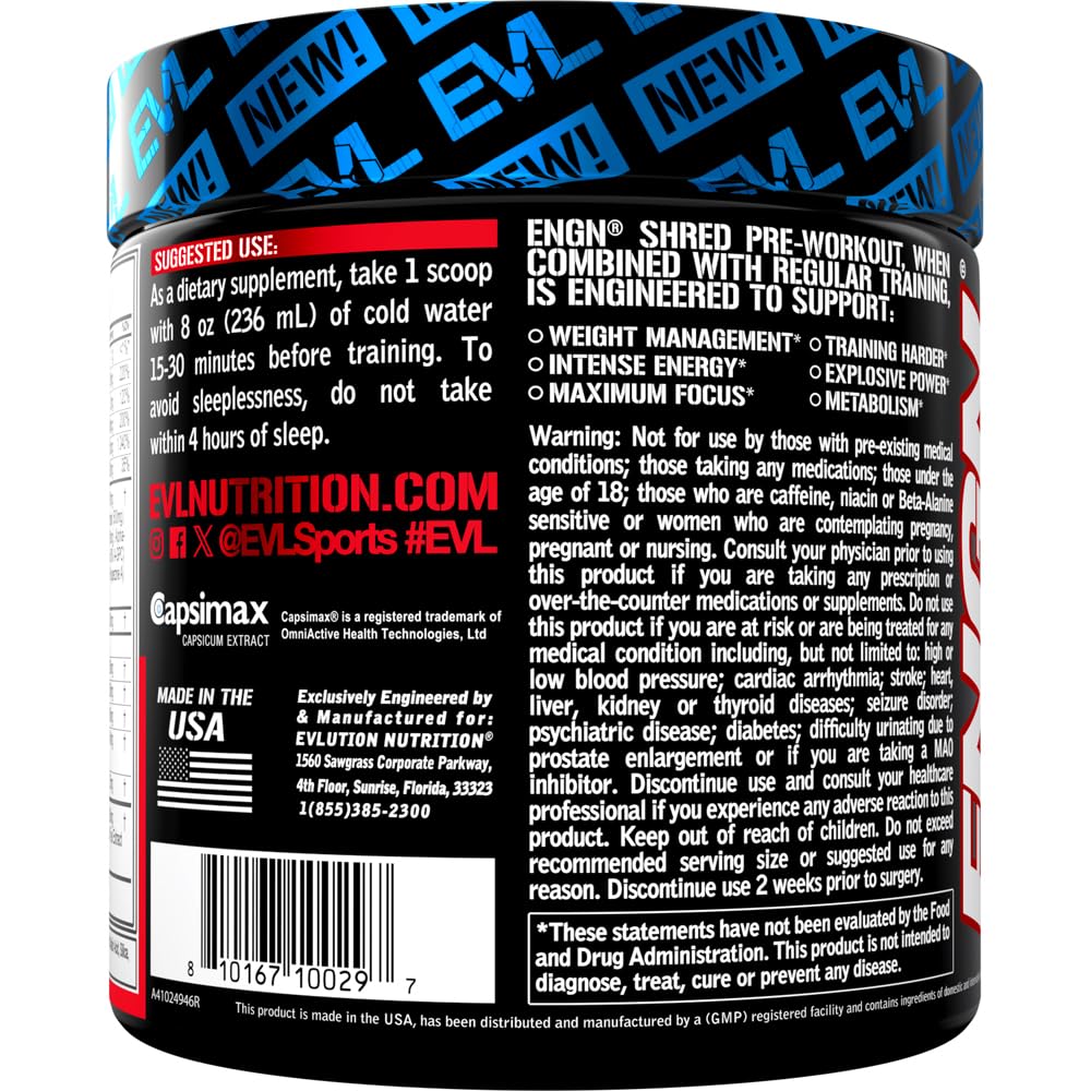 EVL Ultimate Pre Workout Powder serving scoop highlighting convenient preworkout use.