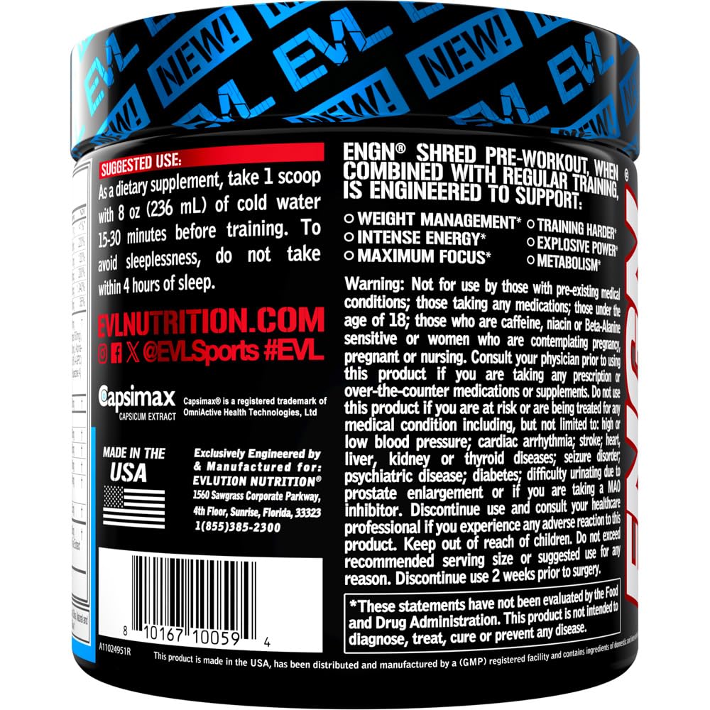 EVL ENGN Shred shaker cup highlights clean energy without crash during workouts.