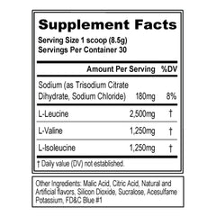 Evlution BCAA Powder Blue Raz pour for hydration during training