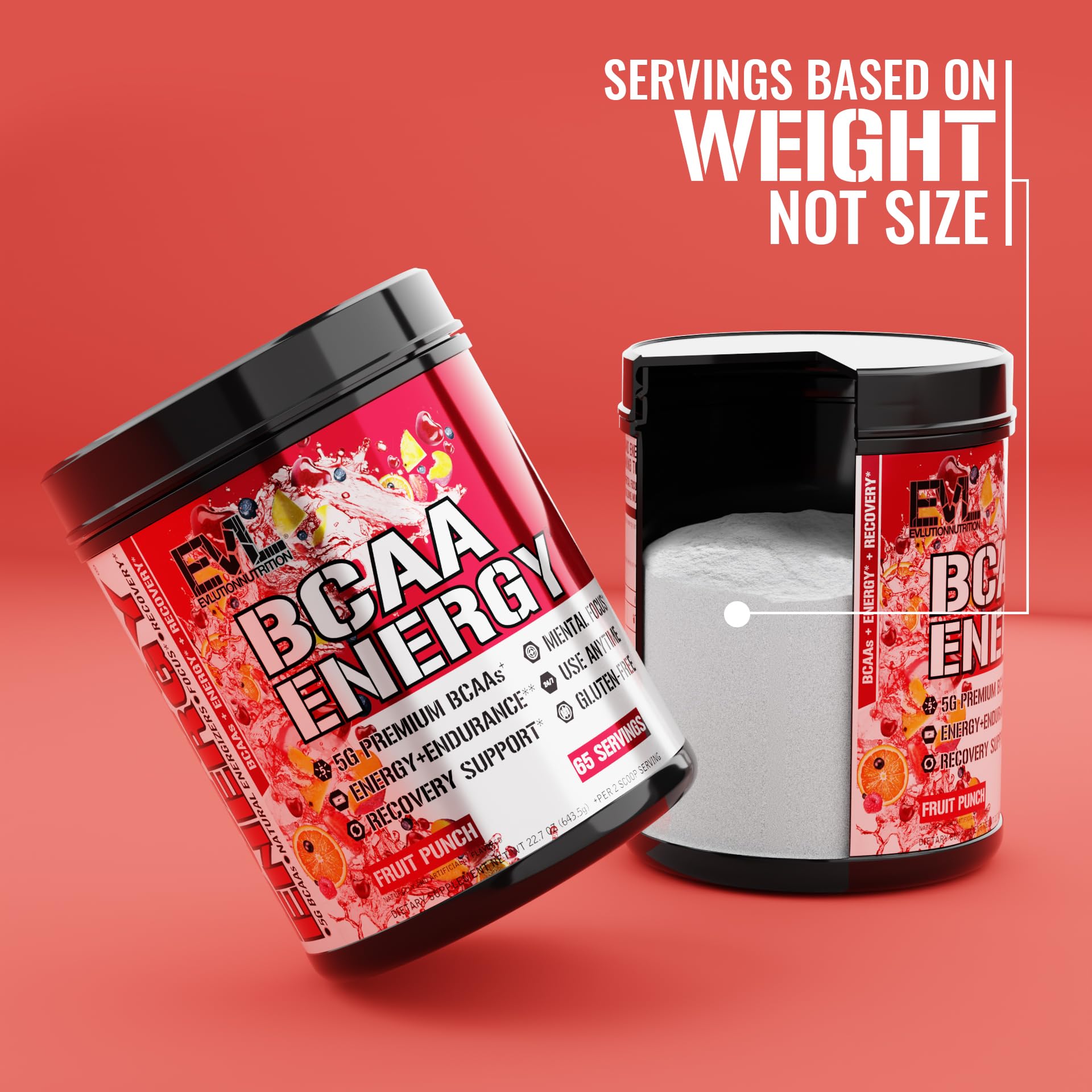 EVL BCAAs energy drink glass emphasizing caffeine sources for focus