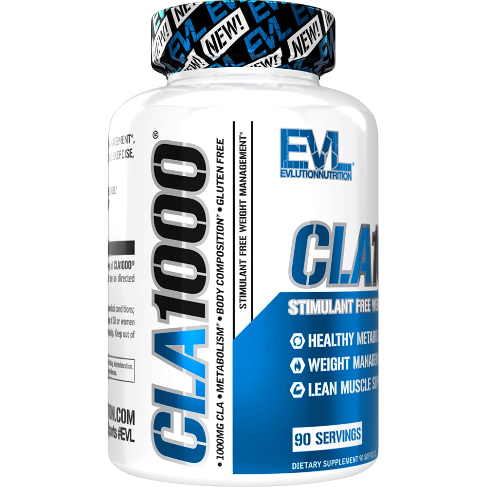 Evlution CLA bottle on kitchen counter for everyday wellness routines.