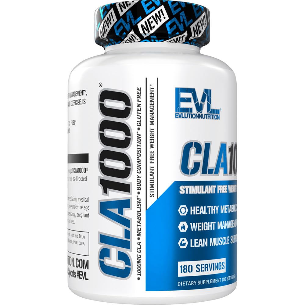 EVLUTION CLA label closeup highlights non-GMO quality and dosage details