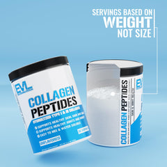 Evlution Collagen Peptides dissolving in water demonstrates quick, flavor-free mix