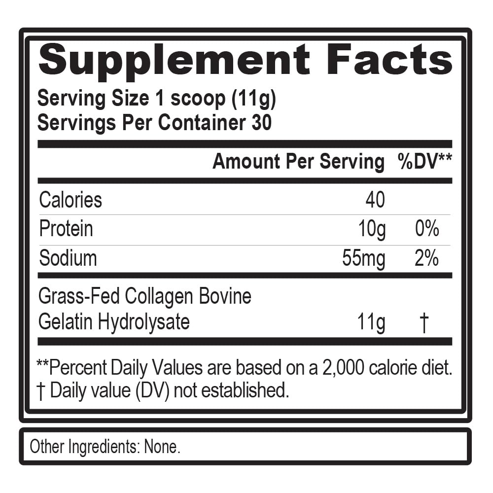 Evlution Collagen Peptides powder label close-up highlighting grass-fed, non-GMO quality