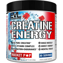 EVL Creatine Energy bottle with rocket pop flavor boosts workout energy
