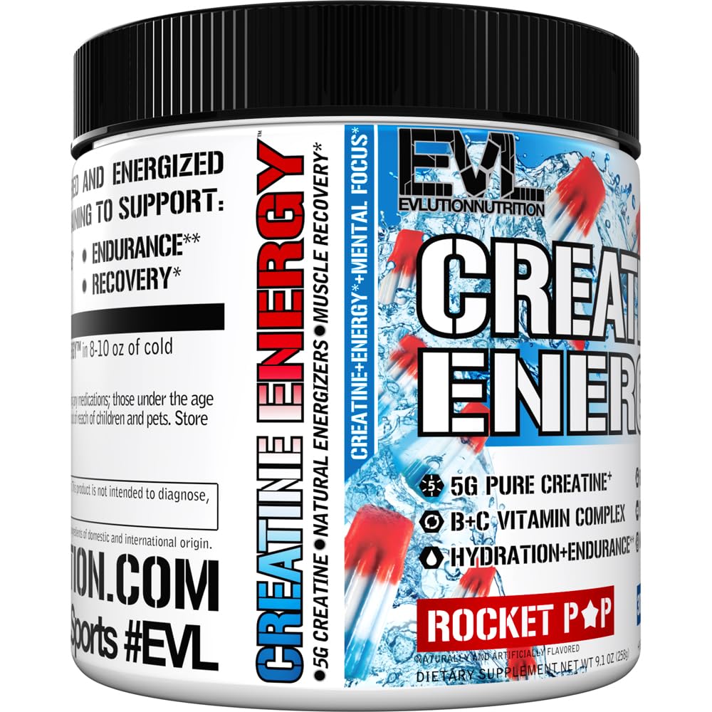 EVL Creatine Energy glass and shaker ready for pre or post-workout use