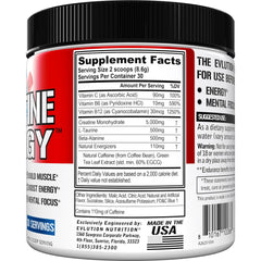 EVL Creatine Energy scoop beside glass of water for hydration