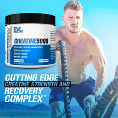 Evlution Creatine5000 label close-up showing clean ingredients